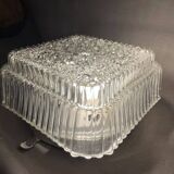 Square glass flush mount lamp for low ceilings