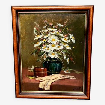 Albert Caullet. “Still life with daisies and gloves.”