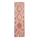 1970s Turkish Oushak Handmade Wool Cotton Pink Runner Rug 98x327