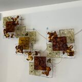 Modernist Venini Patchwork Hand Blown Panel by Toni Zuccheri from 70s