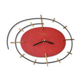 Wall clock vedette steel brass red