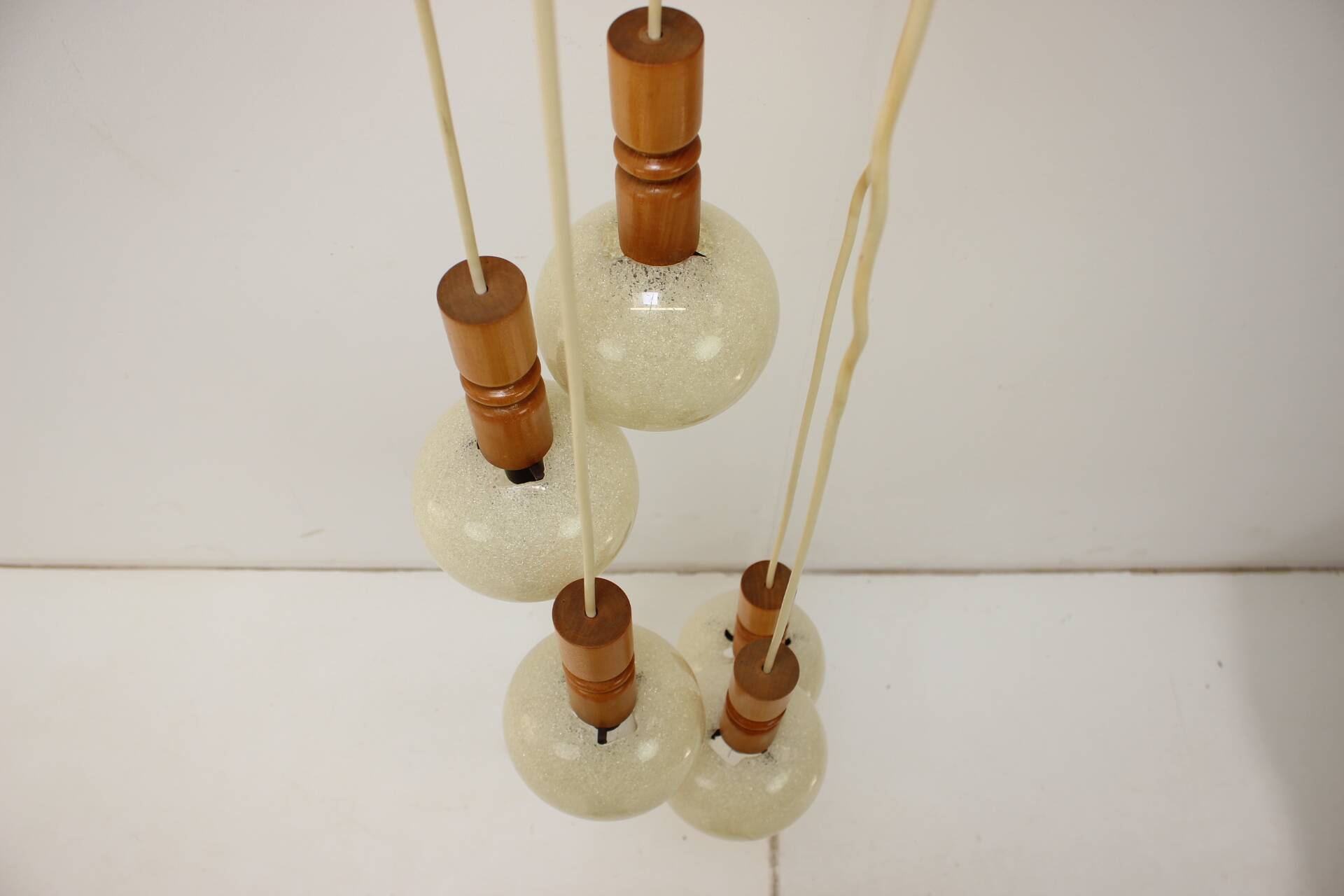 1970s Cascade Chandelier with Plastic Shades, Czechoslovakia