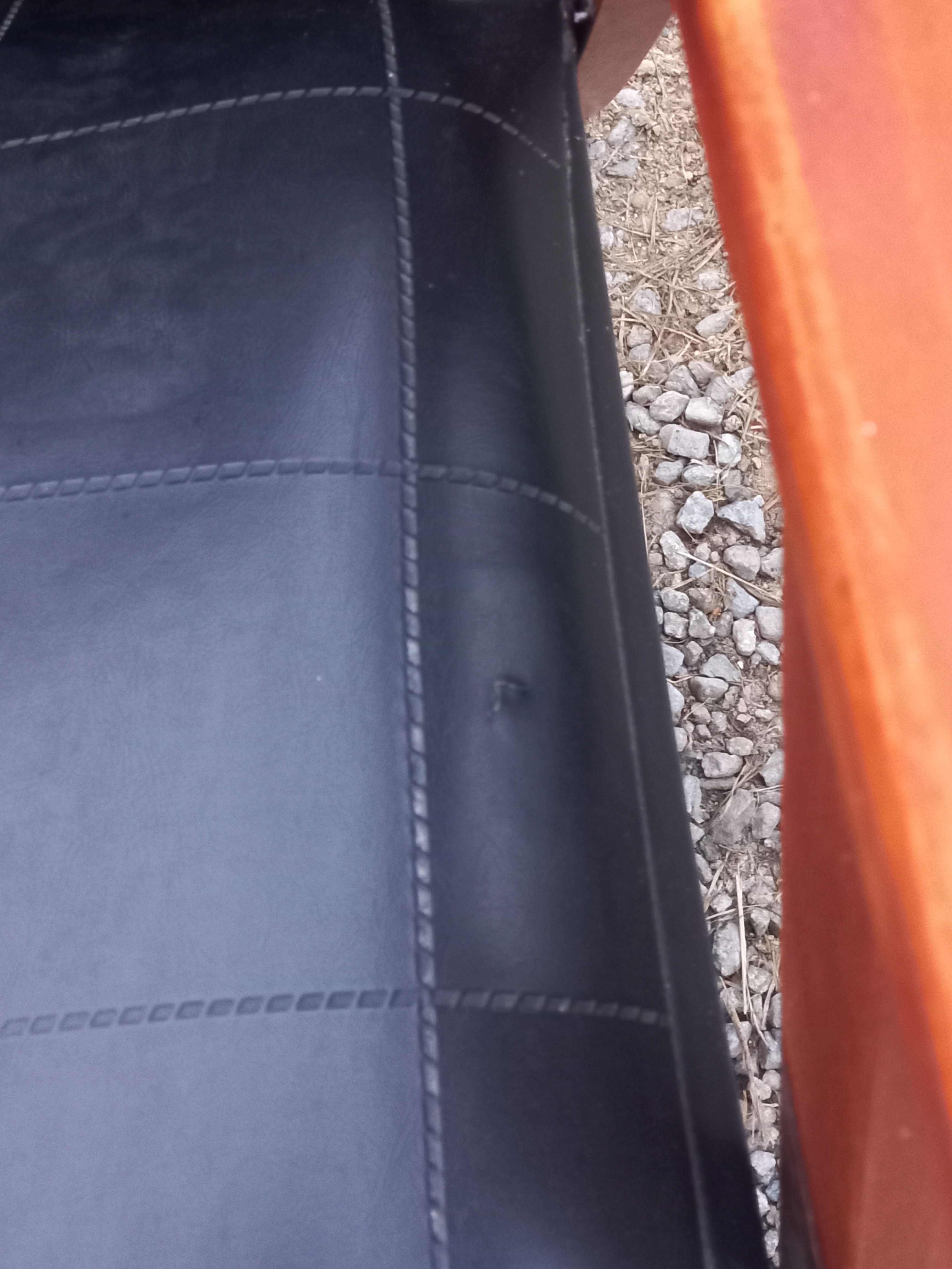Pair of vintage beech armchairs feet compass covered with black moleskine from the 50s