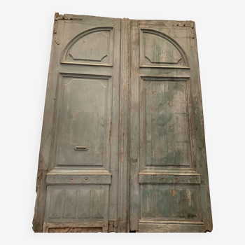 Double portes cochère en bois naturel XIX siècle