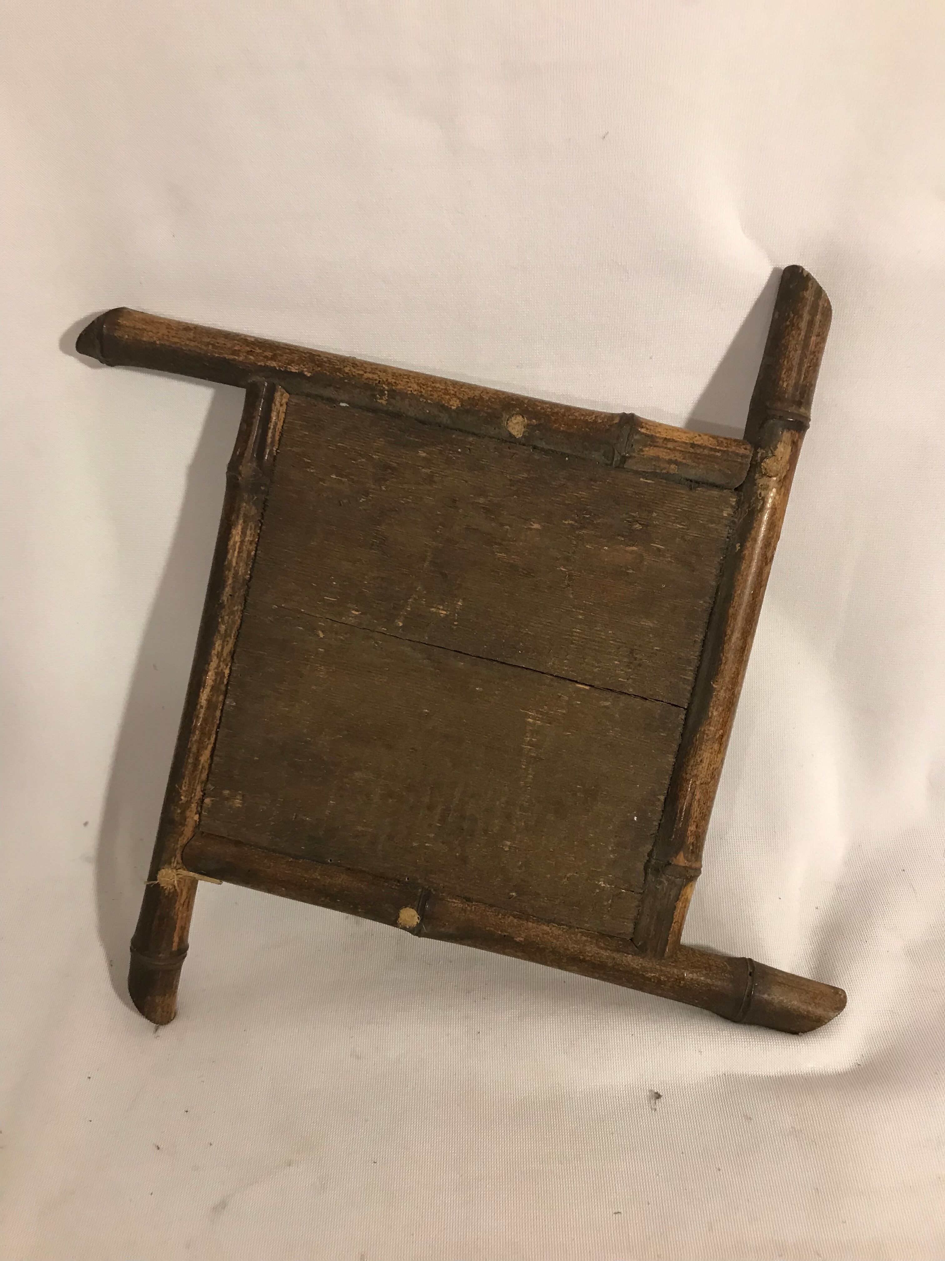 Old bamboo mirror 60 - 42x42cm