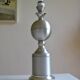 Large brushed aluminum lamp base, Philippe Barbier era, circa 1970
