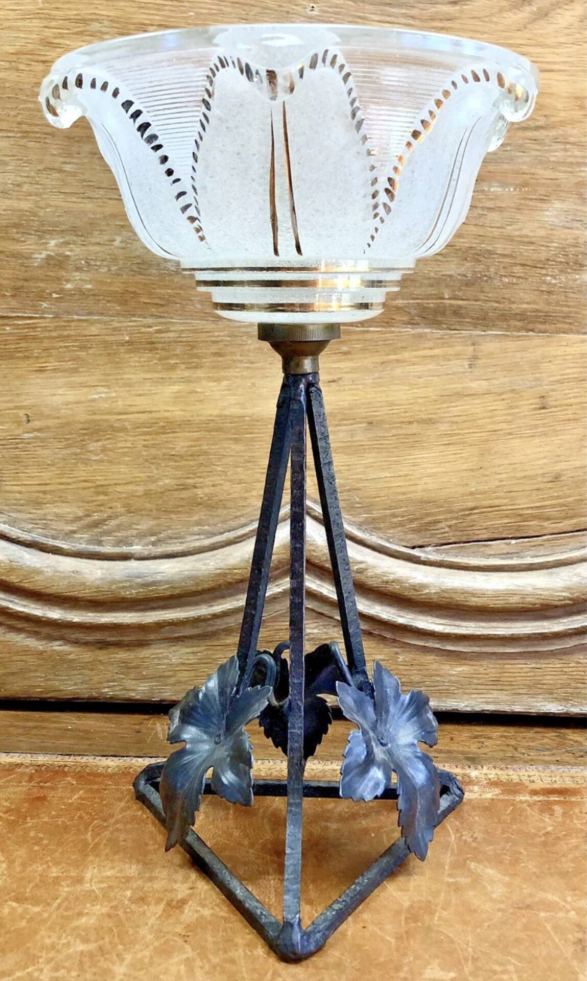 Old small Art Deco lamp 1930 golden basin Ezan one