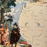 Old poster map of the United States from 1948 - JP Pinchon