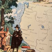 Old poster map of the United States from 1948 - JP Pinchon
