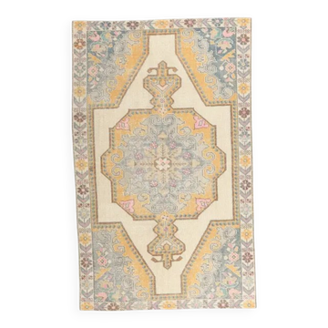 Tapis turc vintage fait à la main des années 1970 134x221