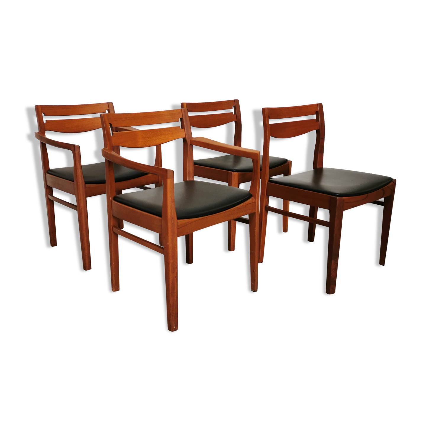 Set de 4 chaises scandinaves vintage teck