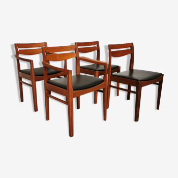 Set de 4 chaises scandinaves vintage teck