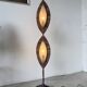 Lampadaire bronze et corde 1970
