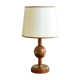 Lampe marron et dorée en métal, abat jour beige, années 70