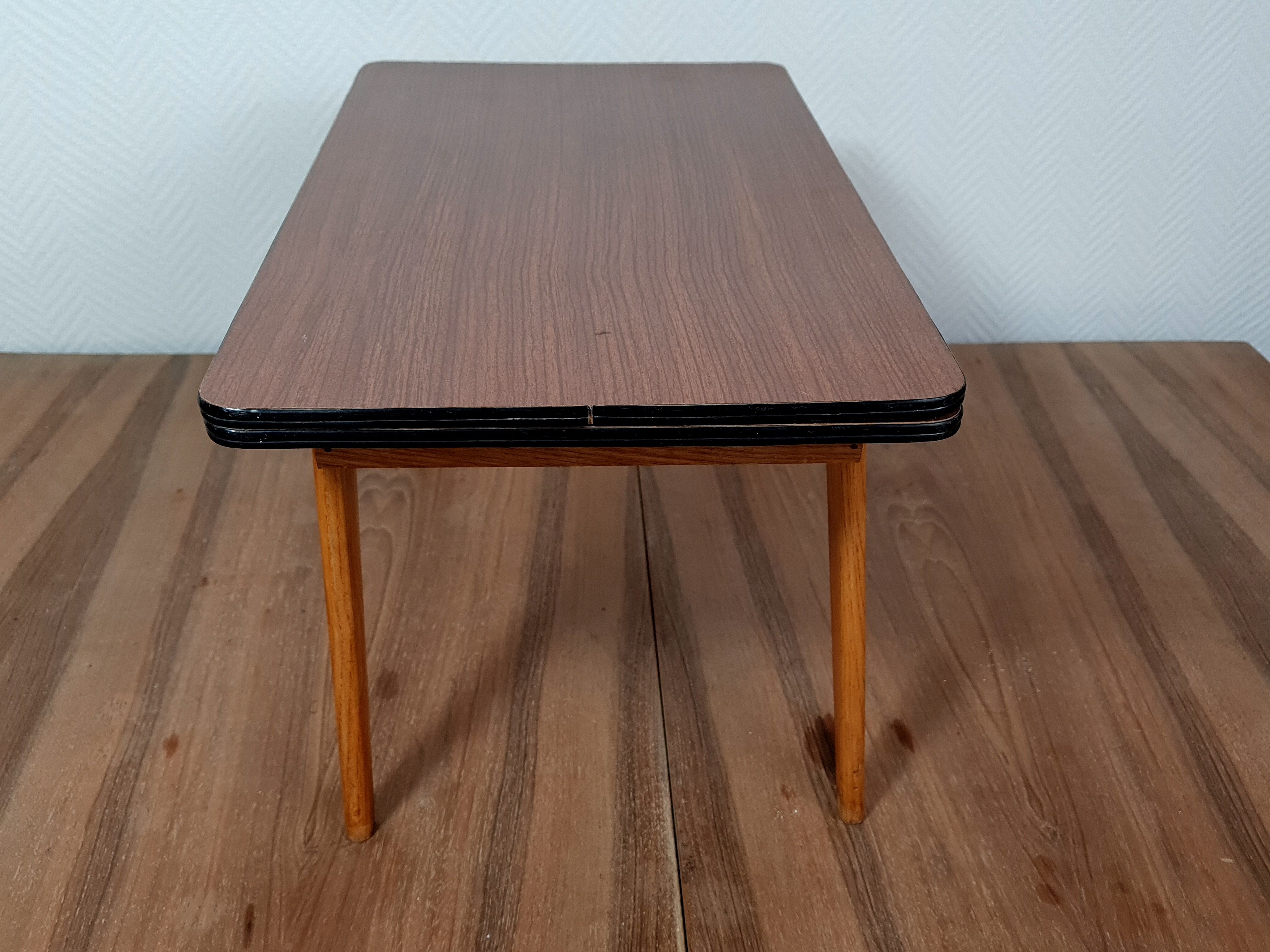 Mini table formica à rallonges vintage 60/70s Création Joulux 47x28x27 cm
