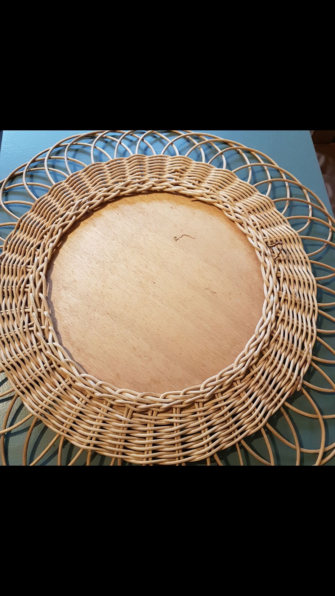 Rattan mirror D 45cm