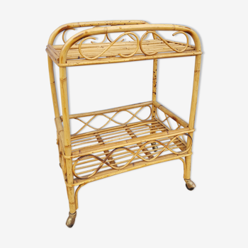 Rattan serving table