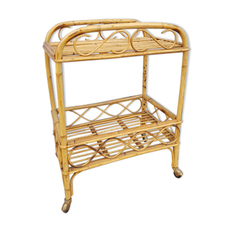 Rattan serving table