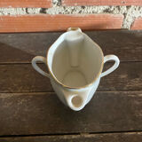 Double Sauce Boat Antique Gras & Maigre White Porcelain #D906