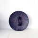 Traditional African tribal shield Bamileke round, wooden, black white wall decoration