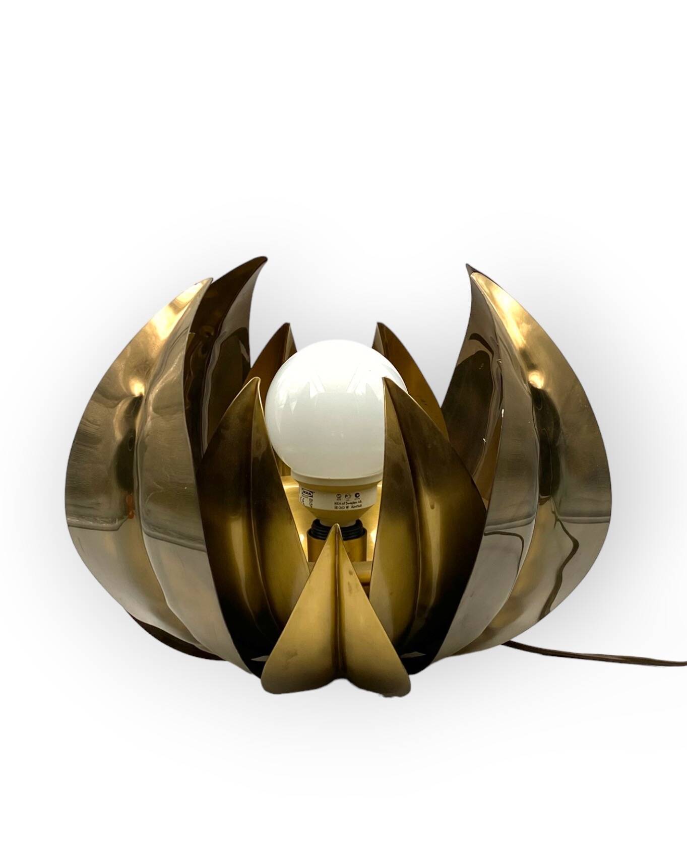 Lotus flower brass floor/table lamp, attr. Bottega Gadda, Italy, 1970