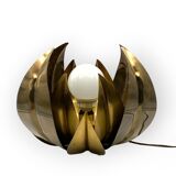 Lampadaire/lampe de table en laiton fleur de lotus, attr. Bottega Gadda, Italie, 1970