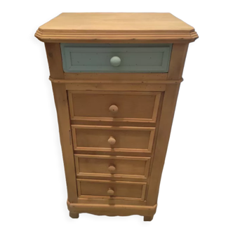 Bedside table solid wood furniture drawer blue