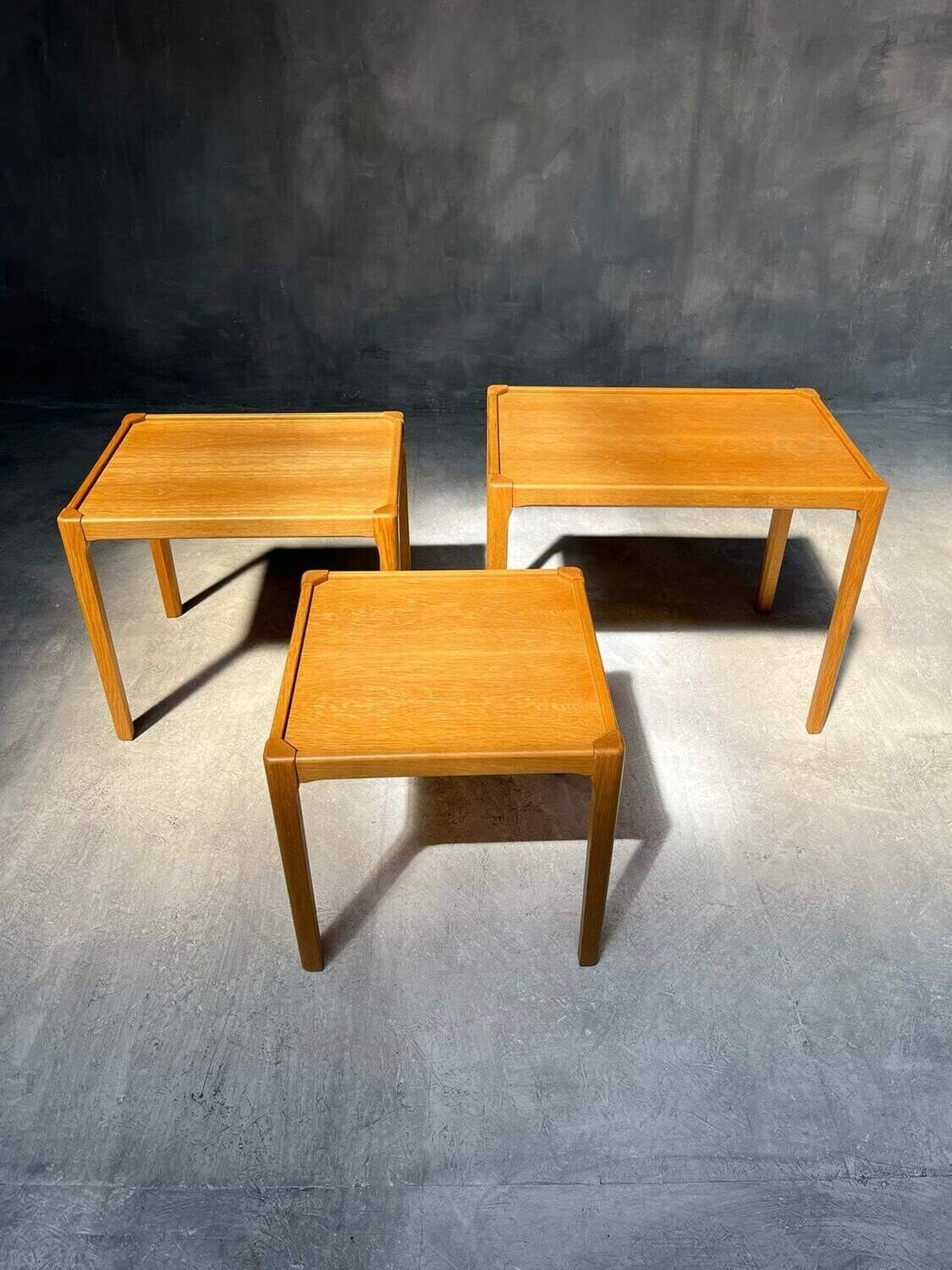 Suite of 3 vintage Scandinavian nesting tables