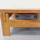 Vintage square coffee table in solid oak wood from the 60s 70s