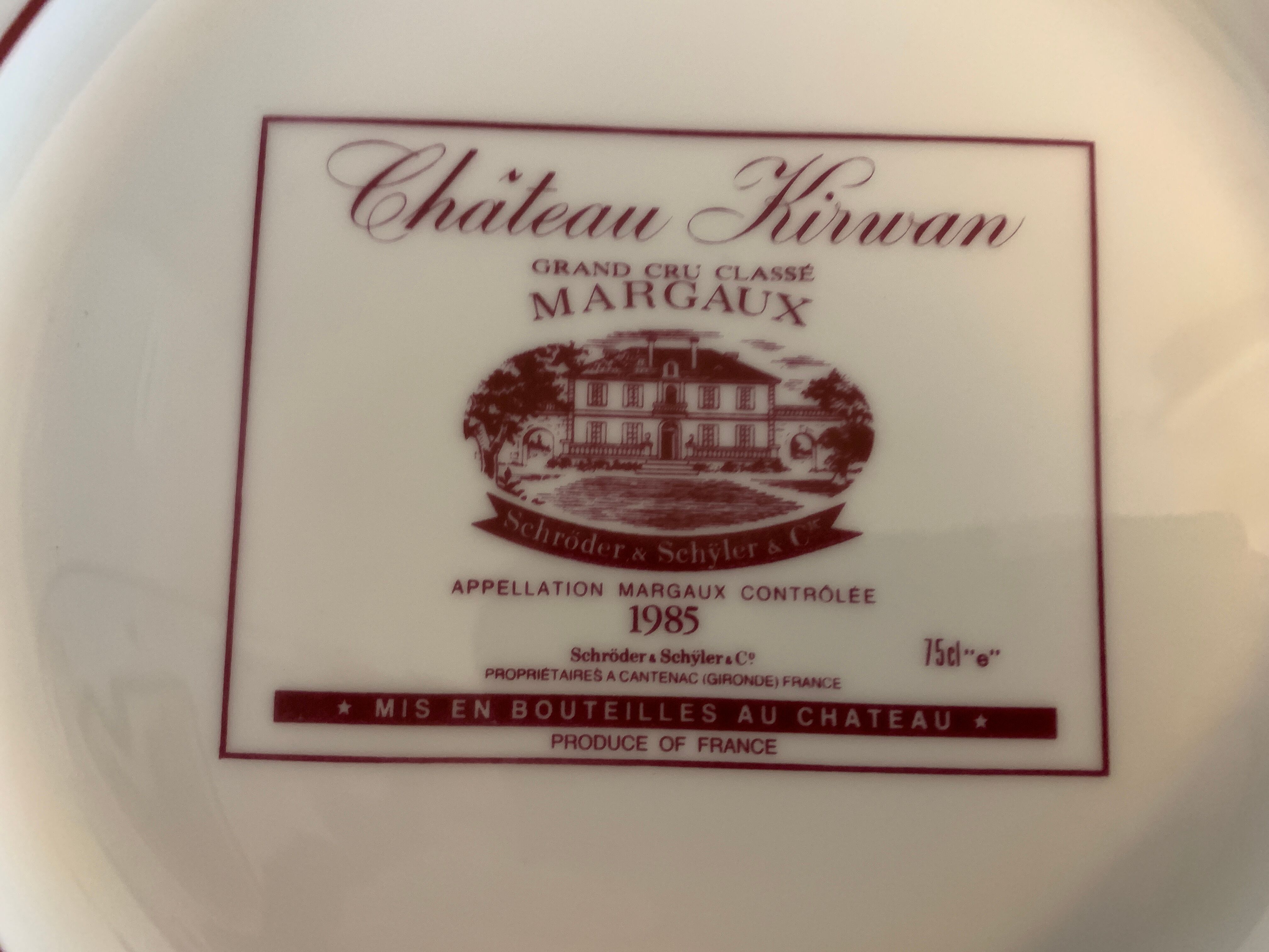 6 plates Limoges Grands Vins de Bordeaux and Châteaux du Médoc