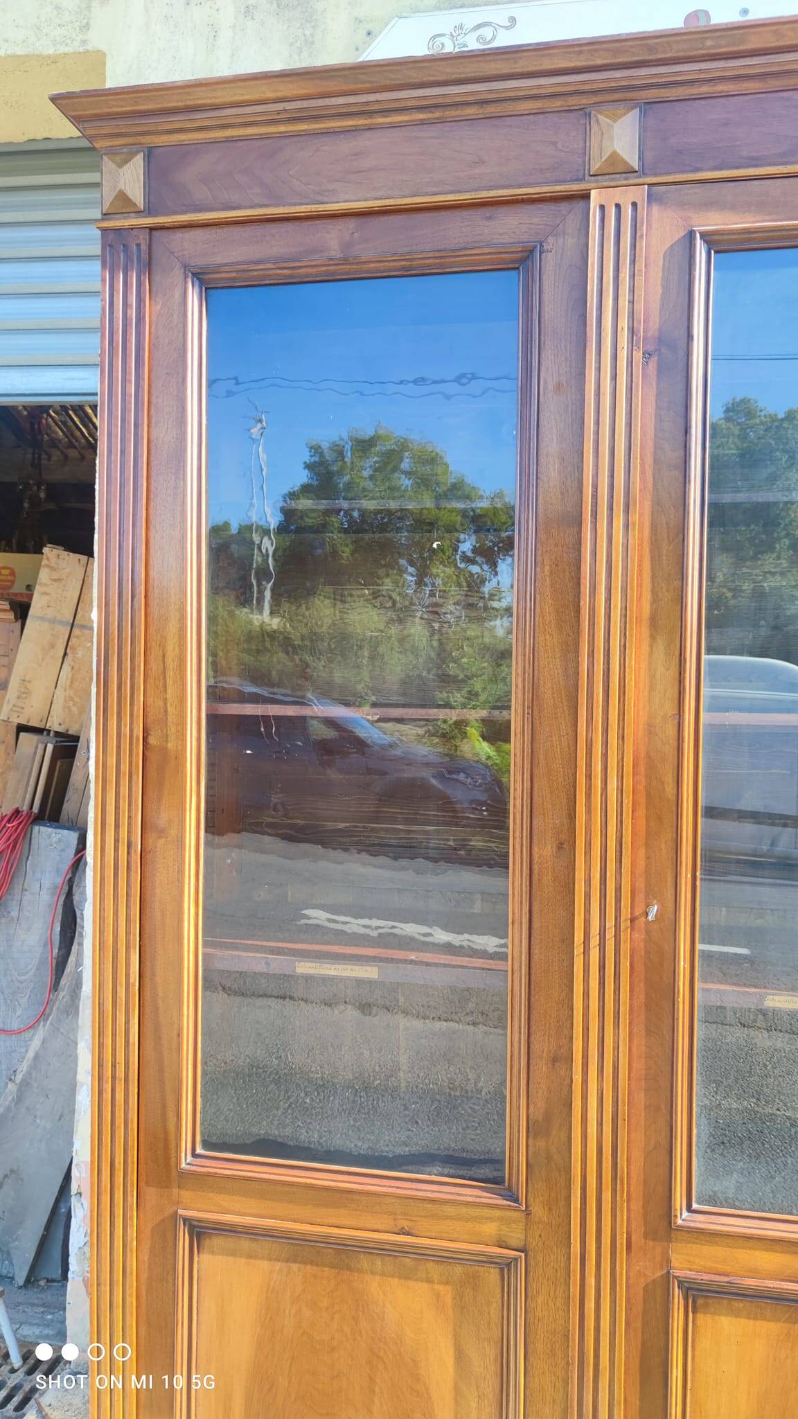 4-door bookcase in solid walnut circa 1880