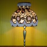 Large brass lamp with lampshade