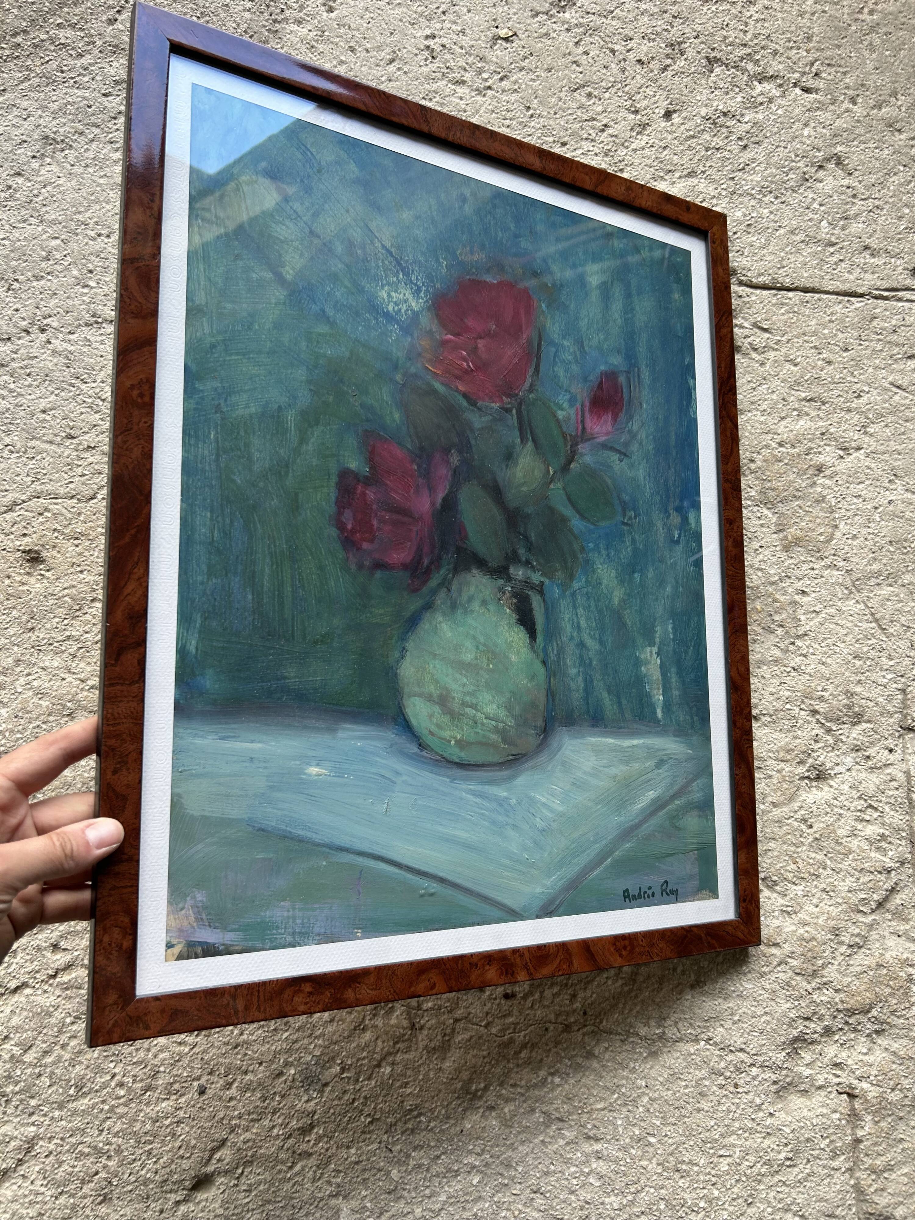Huile sur papier signée Andrée Ruy Petroff
