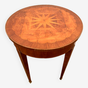 Louis XVI style pedestal table in rosewood veneer XX century