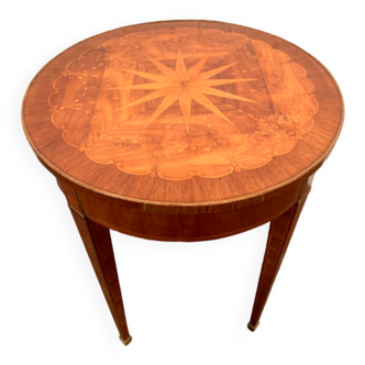 Louis XVI style pedestal table in rosewood veneer XX century