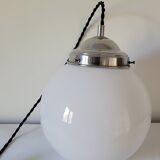 Opaline ball hanging lamp