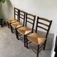 Set of 4 straw chairs from the 50s Dudouyt