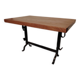 Table basse en bois massif et fer forgé