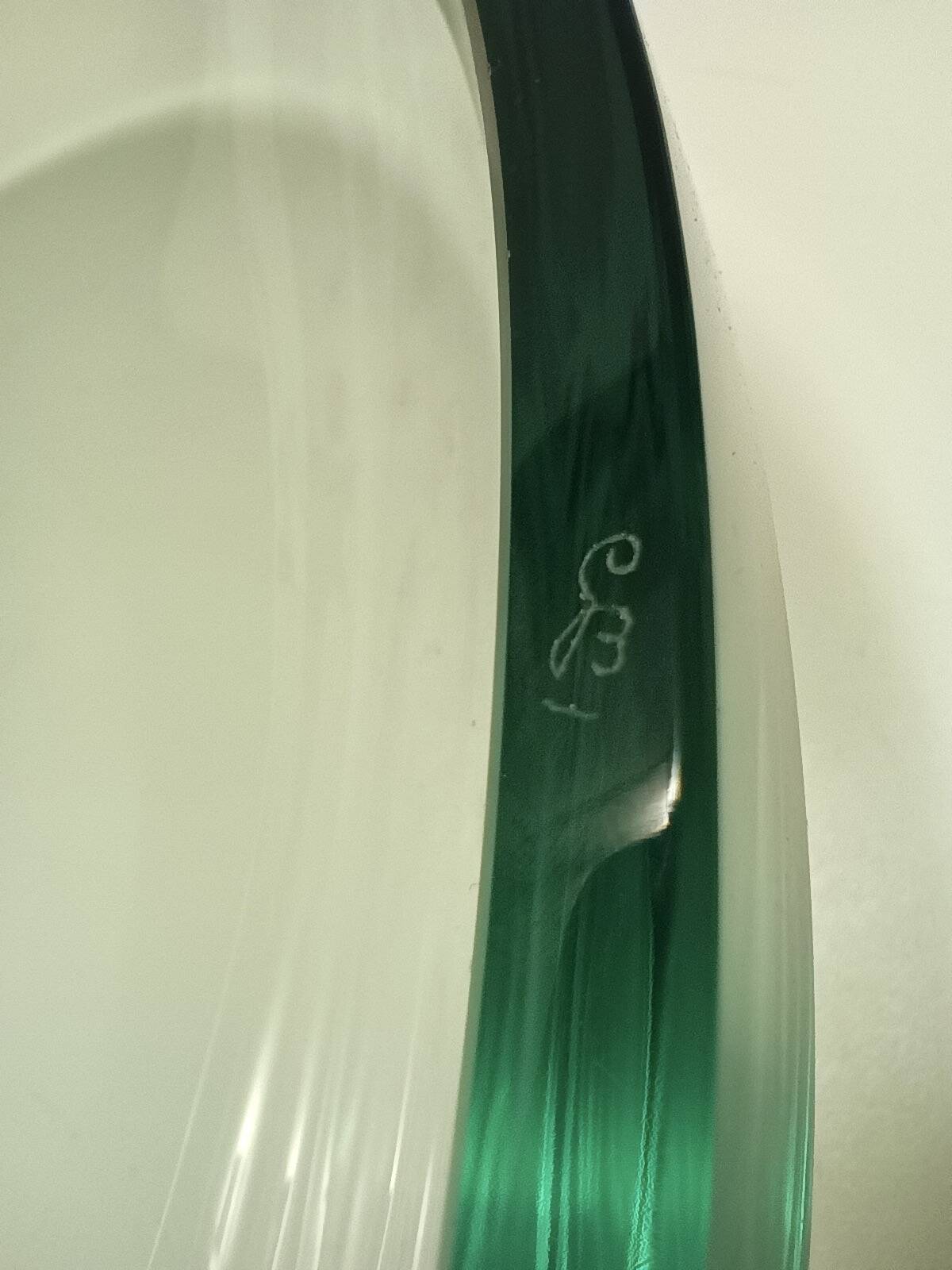 Elegant Thick Glass Centerpiece / Trinket Bowl attr. to Fontana Arte, Italy