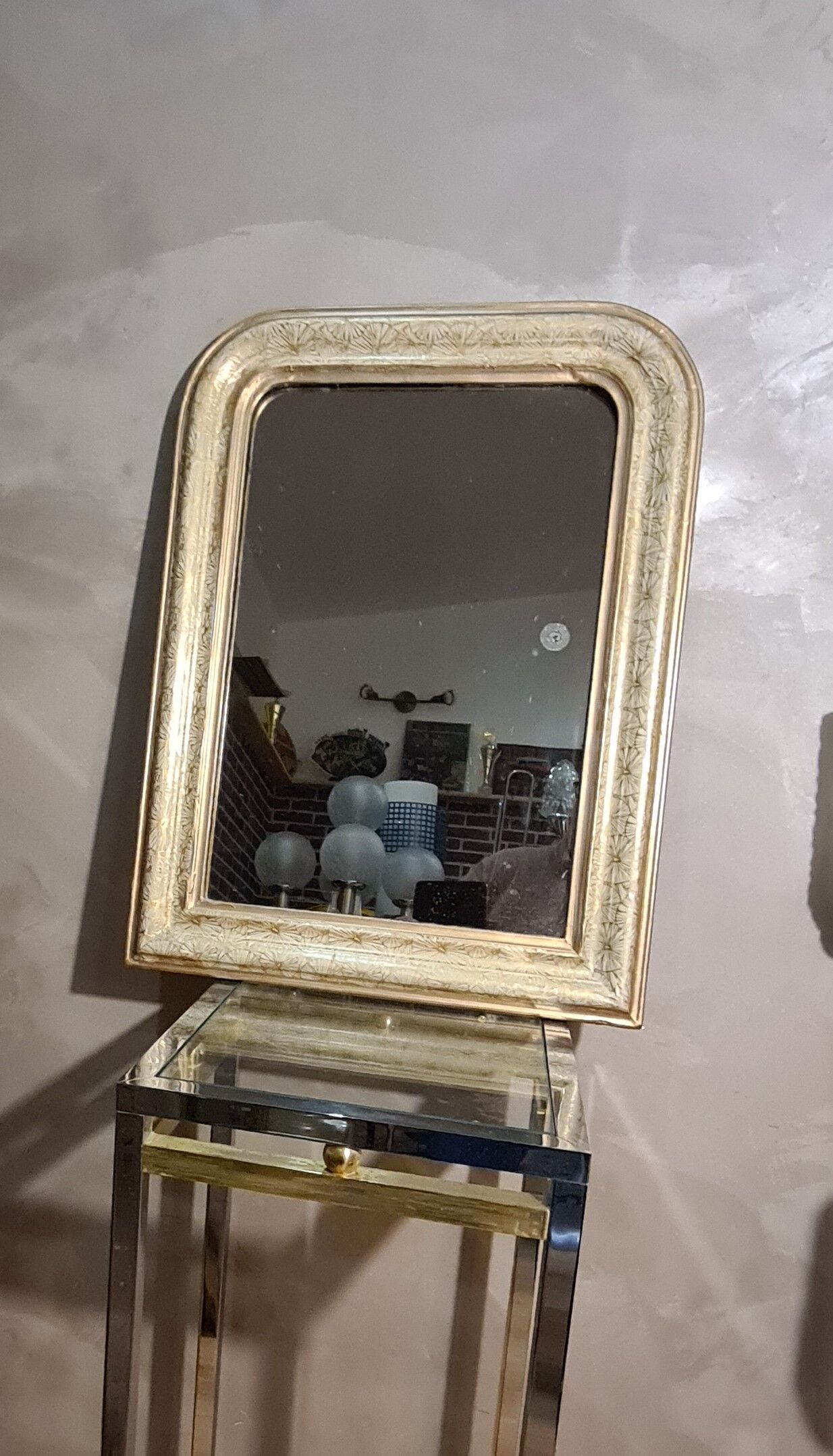 Mirror louis philippe 1900 original wood 60x45 mercury glass