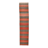 3x12 Kilim Long Striped Vintage Kilim Runner Rug For Hallway, 77x360 Cm