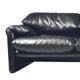 High-end black leather sofa Maralunga by Vico Magistretti for Cassina