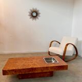 Italian design elm burl coffee table from the 70s Roche Bobois