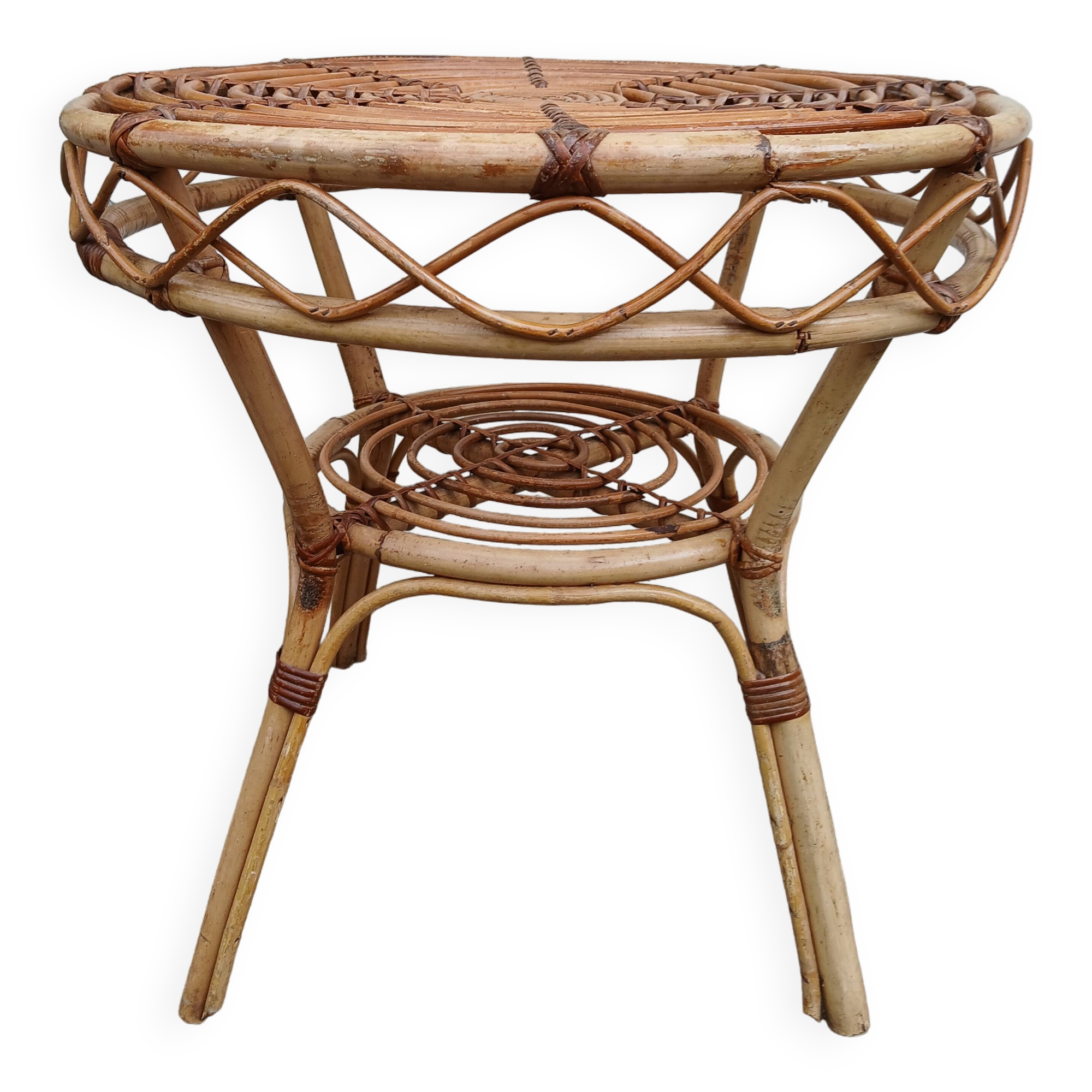Vintage rattan coffee table
