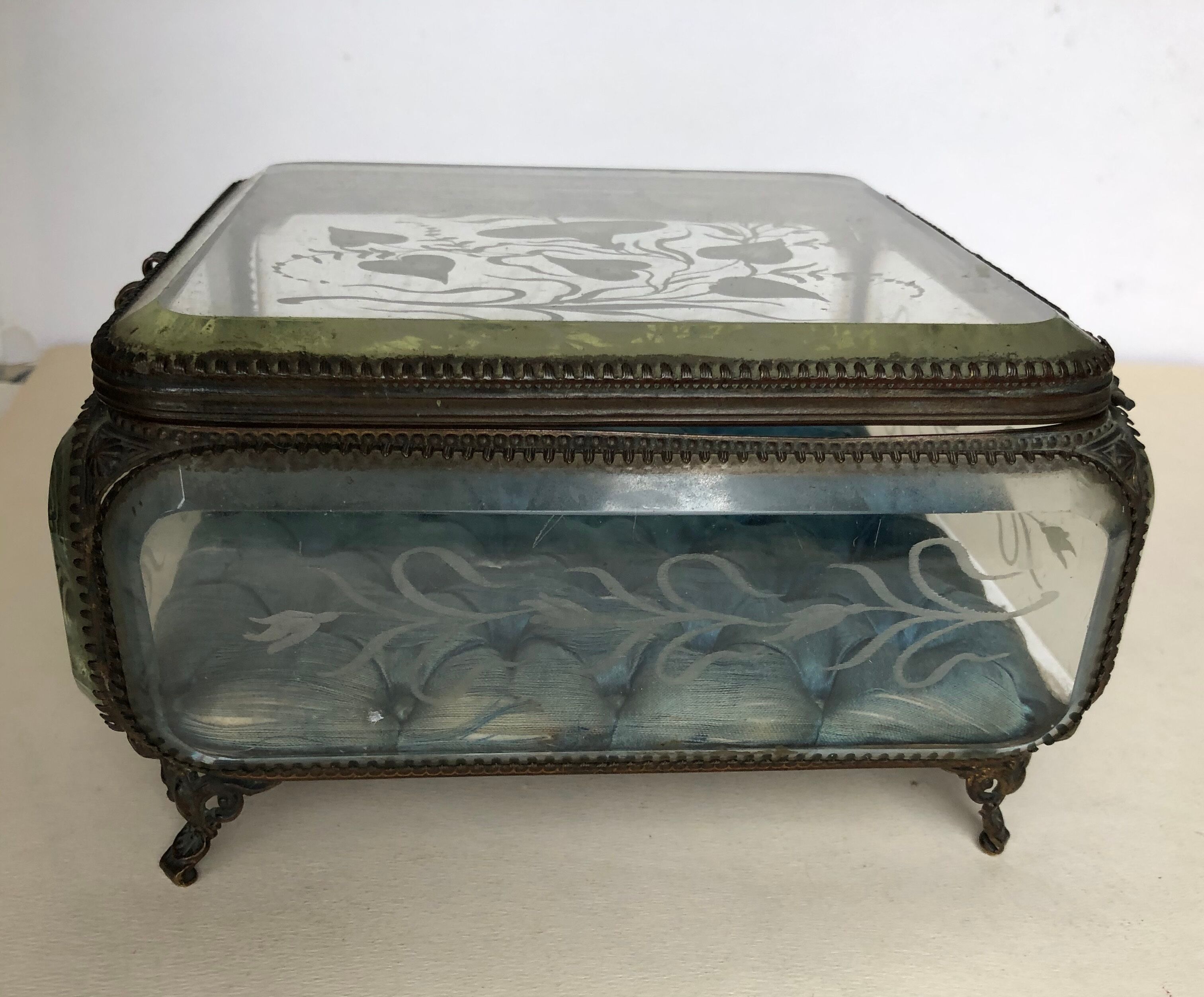 Ancient engraved glass box