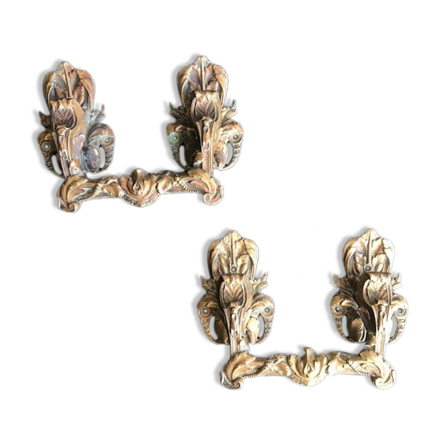 Pair of 19th bronze handles