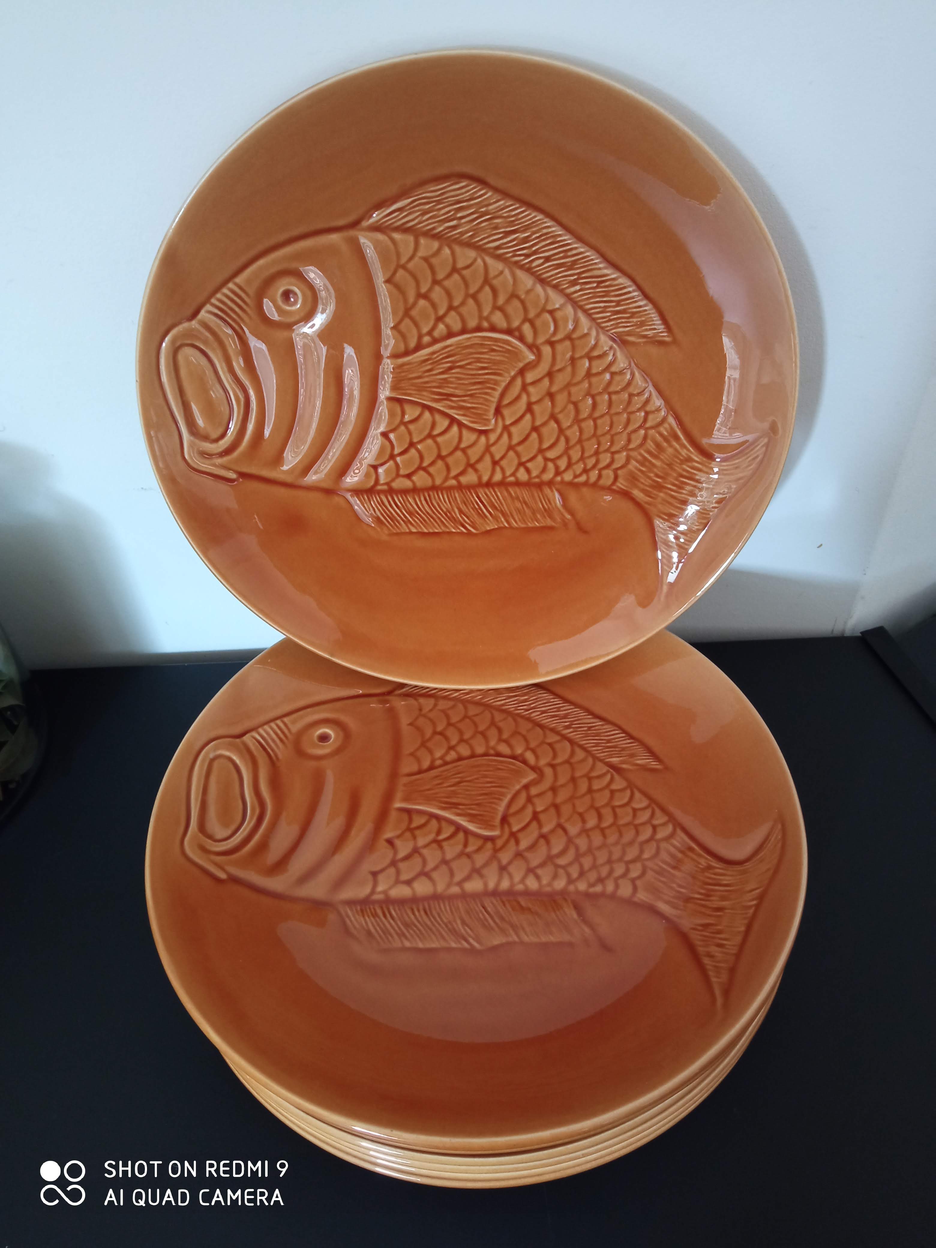 Ceramic fish plates from Saint Amand