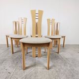 Ensemble de 6 chaises à repas à haut dossier, 1980