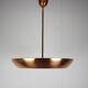 Lustre ovni en cuivre Bauhaus par Josef Hurka, années 1930