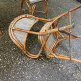 Lot of 4 chairs terrace bistro type "Parisian" brown and beige